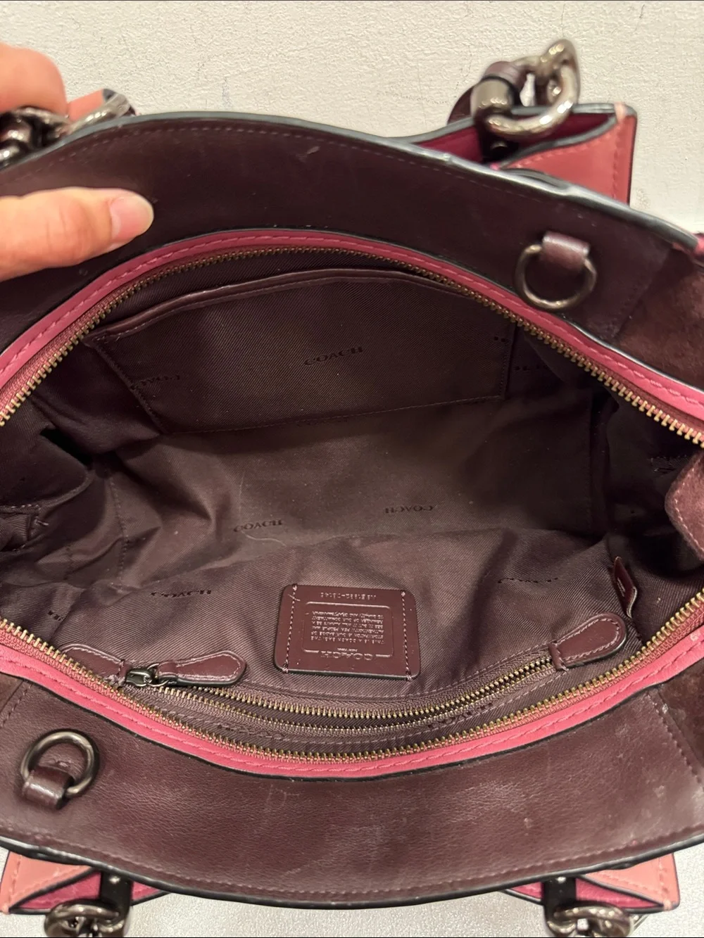 Coach dreamer in colorblock with whipstitch & c charm shoulder bag purse